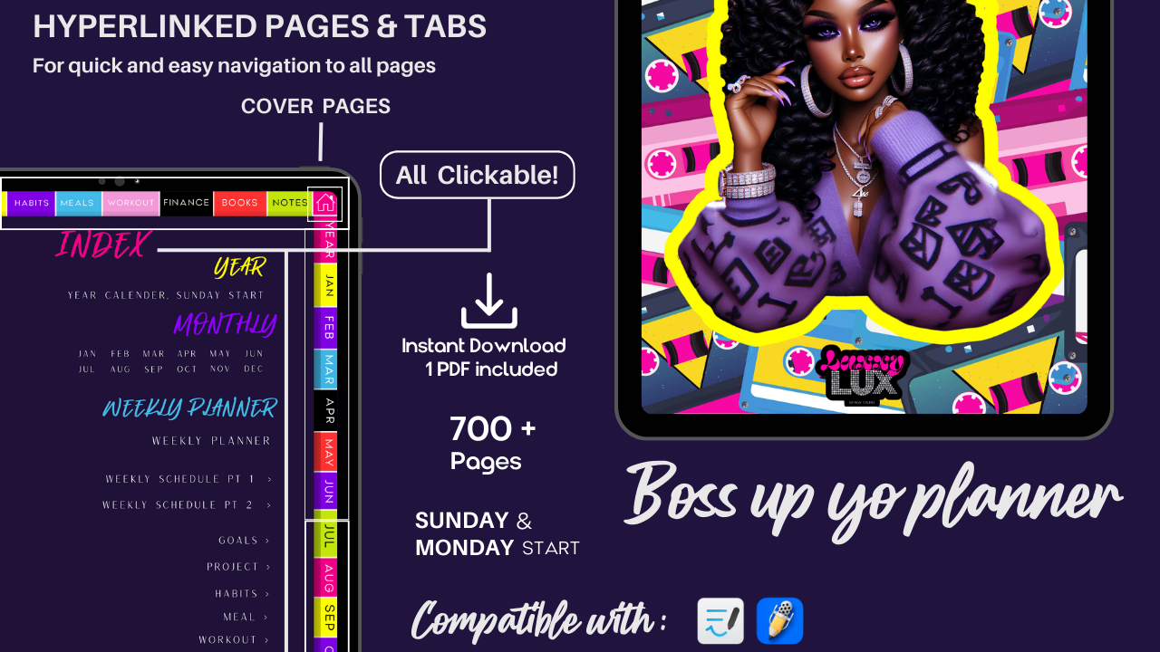 BOSS UP YO PLANNER COLLECTION | DIGITAL PLANNER